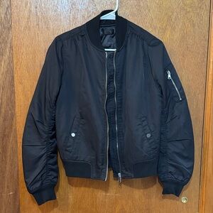 Topshop Classic Black Bomber Jacket